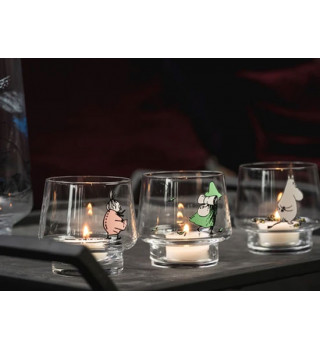 Moomin Originals "The Journey "Verre/Photophore/Porte Bougies /Mini vase / Bonbonière 8.5 CM