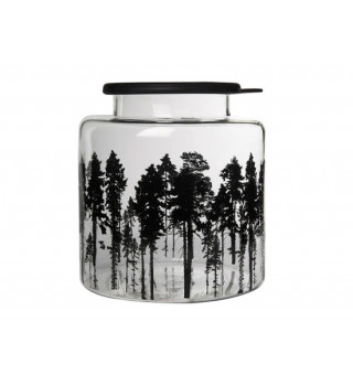 Muurla Nordic Pot/Bonbonière avec Couvercle motif "Forêt Noire"/Murrla glass jar 3L Forest
